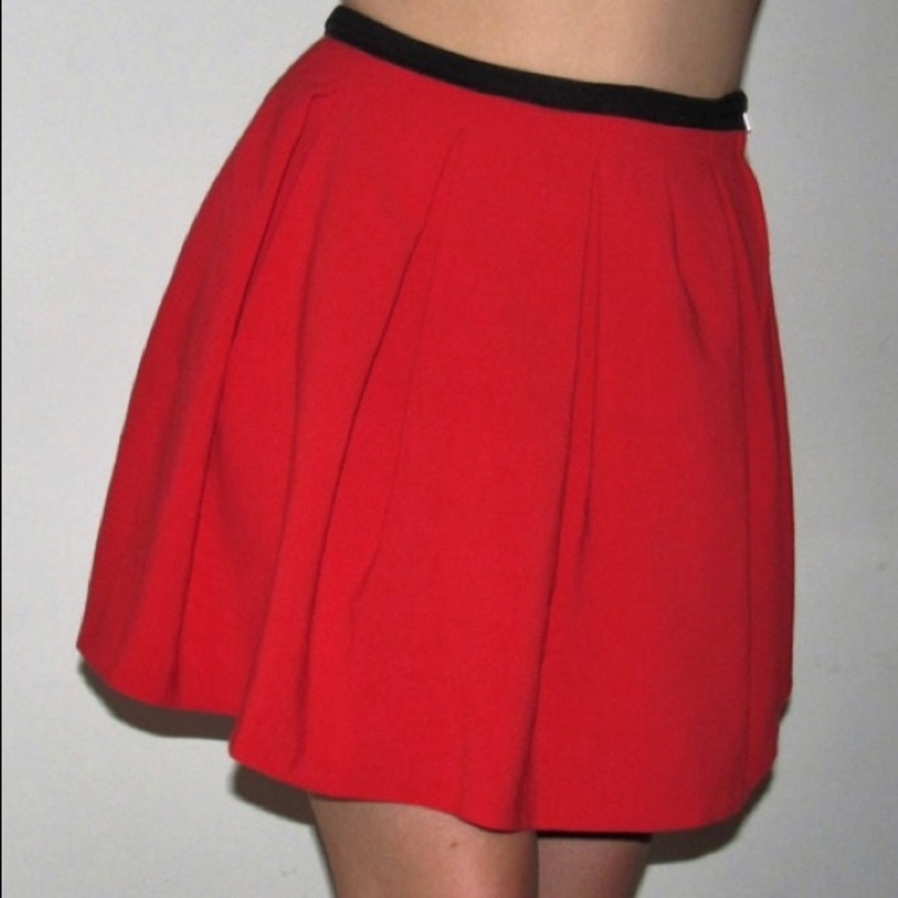 Sandro- Red Mini Skirt